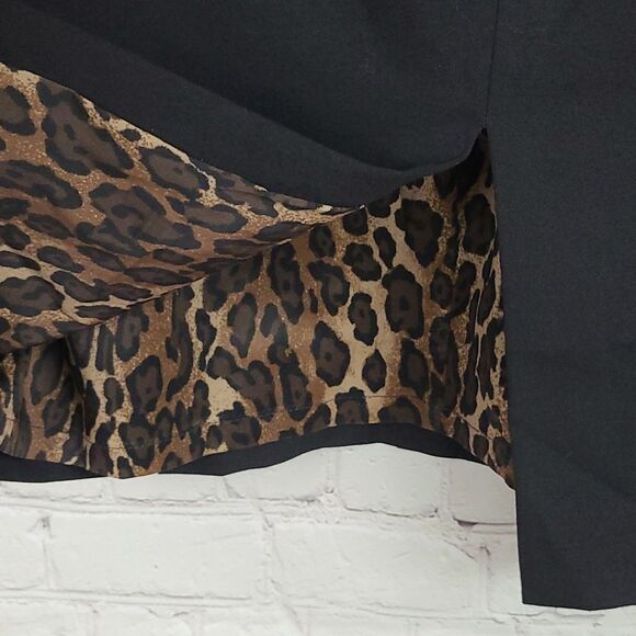 Express Leopard Lined Pencil Skirt Solid Black Size 2 Office Wear Straight - Picture 6 of 8